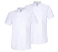 MISEMIYA - Confezione 2 unità -Chef Giacche Signore con Maniche Corte - Ref.8421-5XL, Giacca da Cuoco 8421 - Bianco