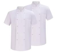 MISEMIYA - Confezione 2 unità -Chef Giacche Signore con Maniche Corte - Ref.8421 - X-Large, Giacca da Cuoco 6821 - Bianca