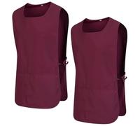 MISEMIYA - Confezione 2 unità - Grembiule di Pulizia Uniforme da Lavoro CLINICO Medico Pulizia 2-3301 - Large, Granato 68