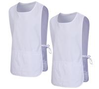 MISEMIYA - Confezione 2 unità - Grembiule di Pulizia Uniforme da Lavoro CLINICO Medico Pulizia 2-3301 - Medium, Bianco 68