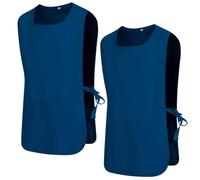 MISEMIYA - Confezione 2 unità - Grembiule di Pulizia Uniforme da Lavoro CLINICO Medico Pulizia 2-3301 - X-Large, Blu Marino 68