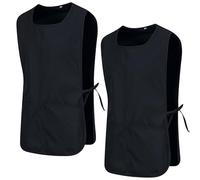 MISEMIYA - Confezione 2 unità - Grembiule di Pulizia Uniforme da Lavoro CLINICO Medico Pulizia 2-3301 - X-Large, Nero 68