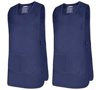 MISEMIYA - Confezione 2 unità - Grembiule di Pulizia Uniforme da Lavoro CLINICO Medico Pulizia Veterinario Sanitario OSPITALITÀ - RIF.868 - Medium, Blu Navy