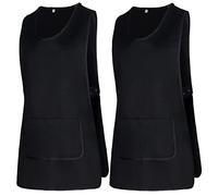 MISEMIYA - Confezione 2 unità - Grembiule di Pulizia Uniforme da Lavoro CLINICO Medico Pulizia Veterinario Sanitario OSPITALITÀ - RIF.868 - X-Large, Nero 21