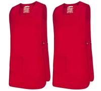MISEMIYA - Confezione 2 unità - Grembiule di Pulizia Uniforme da Lavoro CLINICO Medico Pulizia Veterinario Sanitario OSPITALITÀ - RIF.868 - Large, Rosso