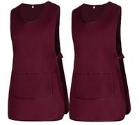 MISEMIYA - Confezione 2 unità - Grembiule di Pulizia Uniforme da Lavoro CLINICO Medico Pulizia Veterinario Sanitario OSPITALITÀ - RIF.868 - Medium, Granato 21