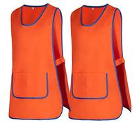 MISEMIYA - Confezione 2 unità - Grembiule di Pulizia Uniforme da Lavoro CLINICO Medico Pulizia Veterinario Sanitario OSPITALITÀ - RIF.868 - Medium, Arancio 21