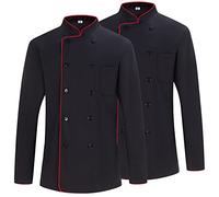 MISEMIYA - Confezione 2 unità -Veste de Chef pour Hommes - Veste de Chef pour Hommes - Uniforme d'accueil - Ref.842B - Small, Giacca da Cuoco 842B - Nero