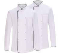 MISEMIYA - Confezione 2 unità -Veste de Chef pour Hommes - Veste de Chef pour Hommes - Uniforme d'accueil - Ref.842B - Medium, Giacca da Cuoco 682B - Bianca