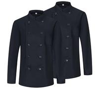 MISEMIYA - Confezione 2 unità -Veste de Chef pour Hommes - Veste de Chef pour Hommes - Uniforme d'accueil - Ref.842-3XL, Giacca da Cuoco 842 - Nero