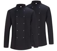 MISEMIYA - Confezione 2 unità -Veste de Chef pour Hommes - Veste de Chef pour Hommes - Uniforme d'accueil - Ref.842-3XL, Giacca da Cuoco 682 - Nera
