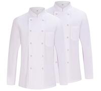 MISEMIYA - Confezione 2 unità -Veste de Chef pour Hommes - Veste de Chef pour Hommes - Uniforme d'accueil - Ref.842 - Medium, Giacca da Cuoco 682 - Bianca