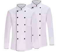 MISEMIYA - Confezione 2 unità -Veste de Chef pour Hommes - Veste de Chef pour Hommes - Uniforme d'accueil - Ref.842B - Small, Giacca da Cuoco 842B - Bianco