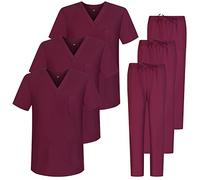 MISEMIYA - Confezione * 3 Set - Uniforme Medica con Maglia e Pantaloni Uniformi Mediche Camice Uniformi sanitarie - Ref.3-8178 - X-Large, Granato 68