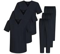 MISEMIYA - Confezione * 3 Set - Uniforme Medica con Maglia e Pantaloni Uniformi Mediche Camice Uniformi sanitarie - Ref.3-8178 - XX-Large, Nero 68