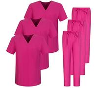 MISEMIYA - Confezione * 3 Set - Uniforme Medica con Maglia e Pantaloni Uniformi Mediche Camice Uniformi sanitarie - Ref.3-8178 - XX-Large, Fucisa 68