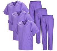 MISEMIYA - Confezione * 3 Set - Uniforme Medica con Maglia e Pantaloni Uniformi Mediche Camice Uniformi sanitarie - Ref.3-8178 - X-Large, Lilla 22