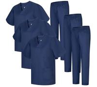MISEMIYA - Confezione * 3 Set - Uniforme Medica con Maglia e Pantaloni Uniformi Mediche Camice Uniformi sanitarie - Ref.3-8178 - Medium, Blu Navy 22