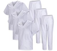 MISEMIYA - Confezione * 3 Set - Uniforme Medica con Maglia e Pantaloni Uniformi Mediche Camice Uniformi sanitarie - Ref.3-8178 - Medium, Bianco 22