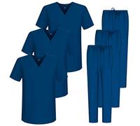 MISEMIYA - Confezione * 3 Set - Uniforme Medica con Maglia e Pantaloni Uniformi Mediche Camice Uniformi sanitarie - Ref.3-8178 - X-Small, Blu Marino 68
