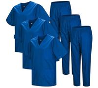 MISEMIYA - Confezione * 3 Set - Uniforme Medica con Maglia e Pantaloni Uniformi Mediche Camice Uniformi sanitarie - Ref.3-8178 - 3XL, Blu 37 22