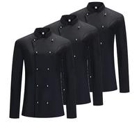 MISEMIYA Confezione 3 unità-Veste de Chef pour Hommes 3-8501 Chef's Jacket, Black, XL (Pacco da 3) Men's