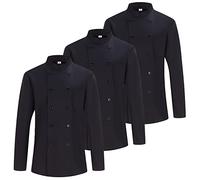 MISEMIYA - Confezione 3 unità -Veste de Chef pour Hommes - Veste de Chef pour Hommes - Uniforme d'accueil - Ref.842-5XL, Nero