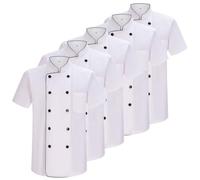 MISEMIYA Confezione 5 unità-Giacche da Chef MZ-5-8421B Chef's Jacket, Bianco 21, L (Pacco da 5) Men's