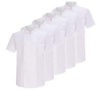 MISEMIYA Confezione 5 unità-Giacche da Chef MZ-5-8421B Chef's Jacket, Bianco, L (Pacco da 5) Men's