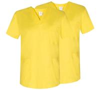 MISEMIYA - Confezione da 2 Pezzi - Casacca Sanitaria Unisex Uniformi Sanitari Uniforme Sanitarie - 2-817, Giallo, XL