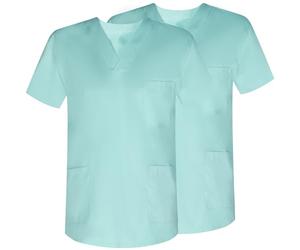 MISEMIYA - Confezione da 2 Pezzi - Casacca Sanitaria Unisex Uniformi Sanitari Uniforme Sanitarie - 2-817, Turchese, S