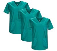 MISEMIYA Confezione da 3 Pezzi-Casacca Sanitaria Mz-3-817 Maglietta del Camice Medico, Verde 21, M (Pacco da 3) Unisex-Adulto