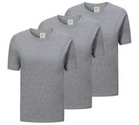 MISEMIYA Confezione da 3 Pezzi - Maglietta con Maniche Corte 100% Cotone 3-TS135, Grigio, L