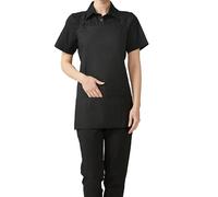 MISEMIYA Delantal Anteriore con PETO KX-1-865, Nero, 60 cm x 65 cm Unisex-Adulto