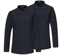 MISEMIYA Forfait 2 UNITÉS-Veste DE Chef Femme Pacchetto 2 unità-Giacca da Cuoco da Donna KZ-2-848, Noir, XXL (Pacco da 2)