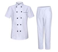 MISEMIYA - Giacca da Cuoco e Pantaloni da Donna - Giacca da Cuoco da Donna - Divisa da ospitalità - 8441-8312 - Medium, Bianco
