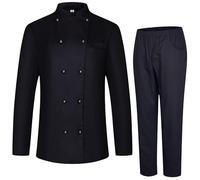 MISEMIYA - Giacca da Cuoco e Pantaloni da Donna - Giacca da Cuoco da Donna - Divisa da ospitalità - 848-8312 - Small, Nero