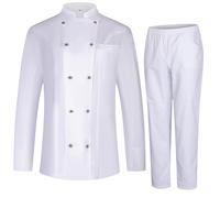 MISEMIYA - Giacca da Cuoco e Pantaloni da Donna - Giacca da Cuoco da Donna - Divisa da ospitalità - 848-8312 - X-Large, Bianco