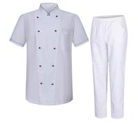 MISEMIYA - Giacca e Pantaloni da Cuoco da Uomo - Giacca da Cuoco da Uomo - Divisa da ospitalità - 8501B-8312-5XL, Bianco