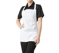 MISEMIYA Grembiule con Salopette Kx-1-865 Anteriore con PETO, Bianco, 60 cm x 65 cm Unisex-Adulto