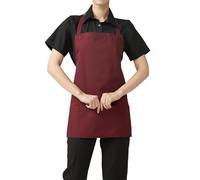 MISEMIYA Grembiule con Salopette Kx-1-865 Anteriore con PETO, Granata, 60 cm x 65 cm Unisex-Adulto