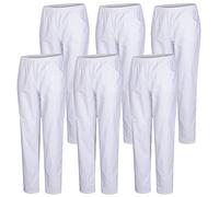 MISEMIYA Lot De 6 Unités Pantaloni del Camice Medico BZ-6-8312, Bianco, 5XL (Pacco da 6) Unisex-Adulto
