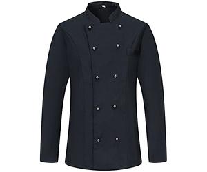 MISEMIYA Men's Chef Jacket Kz-8501 KZ-8501-Giacca da Cuoco da Uomo, Jackets 8501-Black, 4X-Large