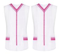 MISEMIYA - Pacchetto 2 unità - Camicia Sanitaro da Donna Senza Maniche Uniformi per la Pulizia Uniformi mediche Clinica veterinaria 2-818 - X-Small, Rosa 22