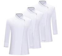 MISEMIYA Pacchetto 3 unità-Giacca da Cuoco DONNA-MZ-3-731 Chef's Jacket, White, 3XL (Pacco da 3) Women's