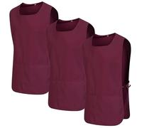 MISEMIYA - Pacchetto 3 unità - Grembiule Pulizia Uniforme di Lavoro Clinica Ospedale Pulizia Veterinario 3-3301 - Medium, Granato 68