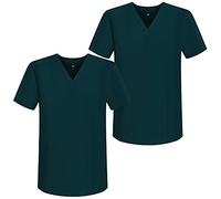 MISEMIYA - Pack*2 - Abbigliamento Lavoro Unisex Collo Picco Maniche Corte Uniforme Clinica Ospedale Pulizia Veterinario - Ref.817 - Small, Verde 68