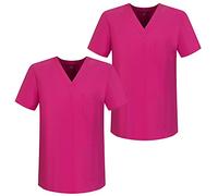 MISEMIYA - Pack*2 - Abbigliamento Lavoro Unisex Collo Picco Maniche Corte Uniforme Clinica Ospedale Pulizia Veterinario - Ref.817 - X-Large, Fucisa 68