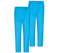 MISEMIYA - Pack 2 PCS - Pantaloni Unisex Vita Elastica Uniforme di Lavoro Clinica Ospedale - Large, Azzurro 68