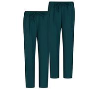 MISEMIYA - Pack 2 PCS - Pantaloni Unisex Vita Elastica Uniforme di Lavoro Clinica Ospedale - Large, Verde 68
